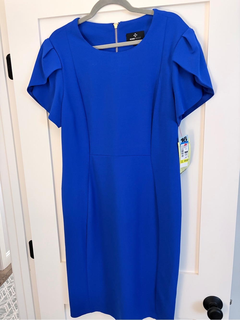 Cobalt Blue Midi Fitted Sheath Dress